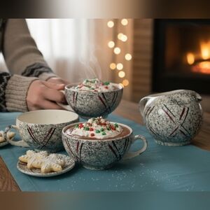 Blue Ridge Lottera 4pc Vintage Tea Cup & Creamer Set 🥳Host Pick🥳